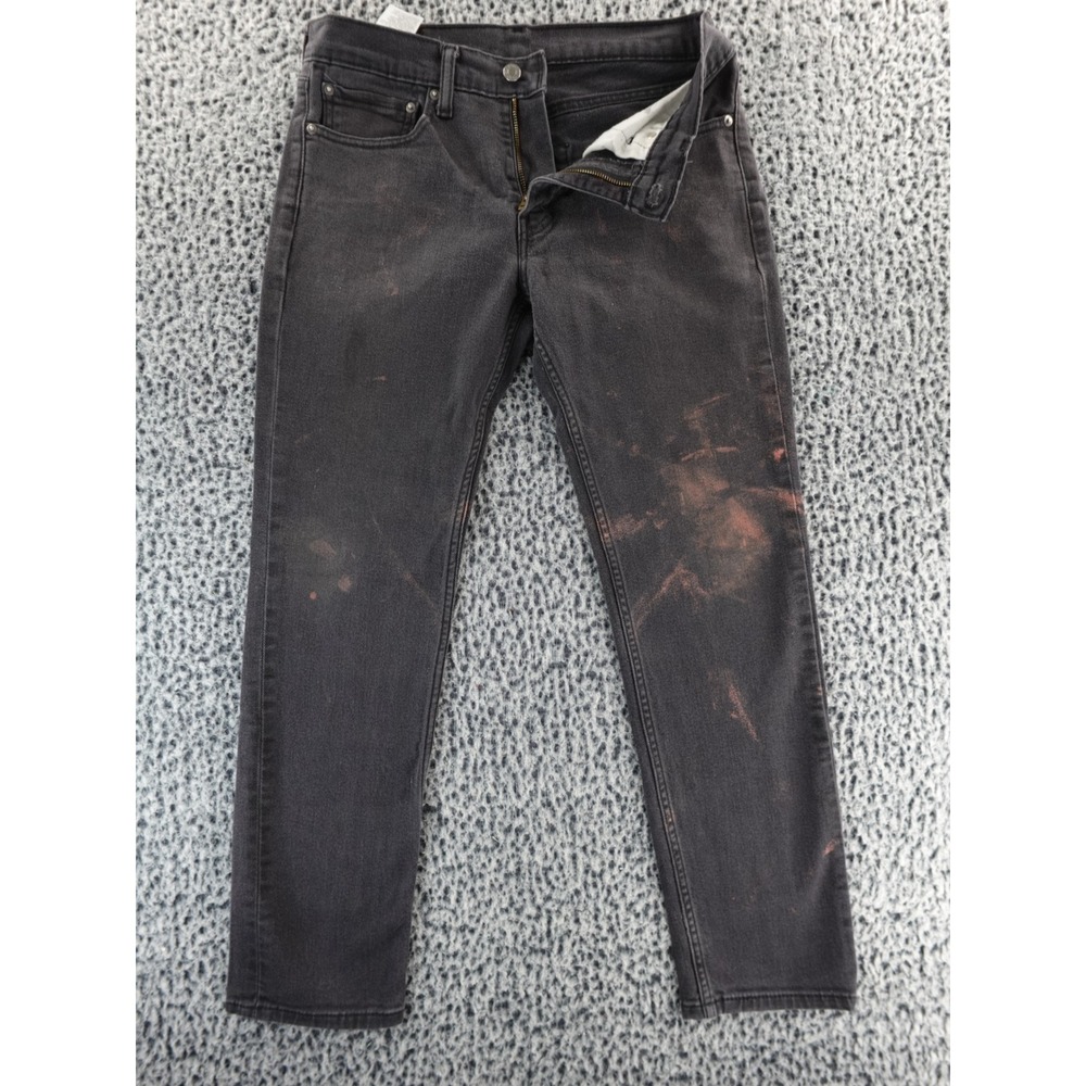Levis 511 Slim Fit Jeans Mens 31x30 Black Bleach Splash Distressed‎ Denim